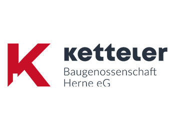 Firmenlogo der Ketteler Baugenossenschaft Herne eG mit rotem „K“-Symbol und grauem Schriftzug.